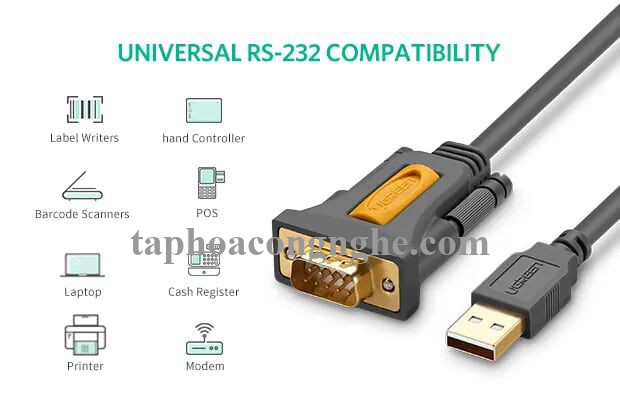 Ugreen 20223 3M Cáp tín hiệu chuyển đổi USB 2.0 sang COM RS232 cao cấp CR104 30020223